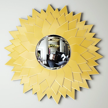 Round Sunflower Mirror: Brighten Your Space 3D model image 1 