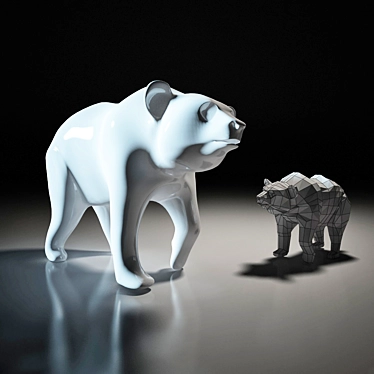 Title: Graceful Bear Sculpture 3D model image 1 