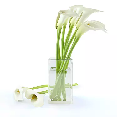 Elegant Calla Lily Bouquet 3D model image 1 