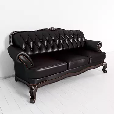 Elegant Leather Sofa: Classic Comfort 3D model image 1 