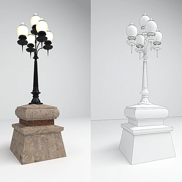 Vintage Streetlight: Customizable Design 3D model image 1 