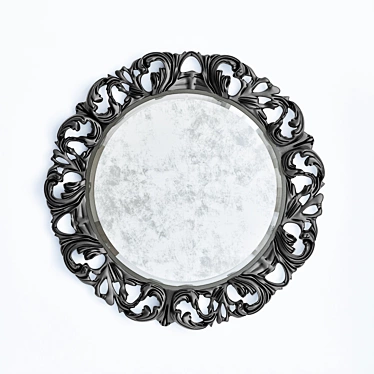 Elegant Carved Mirror 3D model image 1 