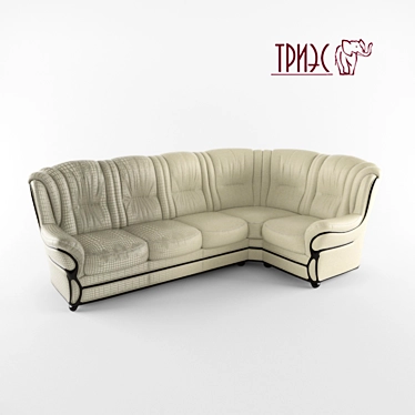 Corner leather sofa with wooden decor Diana 6 (Factory TRIES)