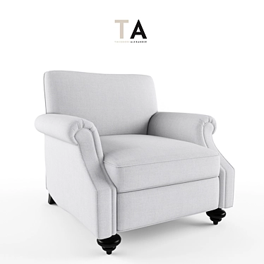 Eira Upholstered Chair: Bexley Arms & Medium Turned Legs 3D model image 1 