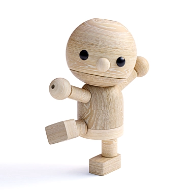 Rustic Wooden Doll: The Natural Charm! 3D model image 1 