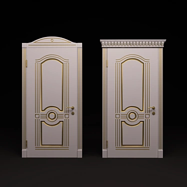 Versatile Door with Dual Crown Molding 3D model image 1 