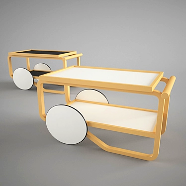  Alvar Aalto Vintage Tea Trolley 3D model image 1 