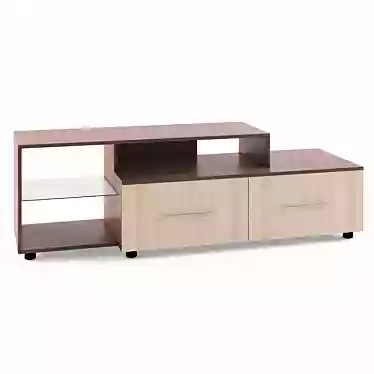 Sleek Glass TV Stand 3D model image 1 