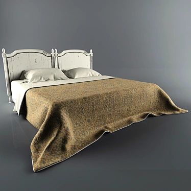 Vintage-inspired Bed 3D model image 1 