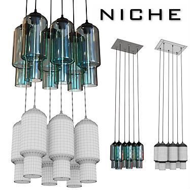 Nichemodern 6-Pack Canopy: Modern Designer Ceiling Light 3D model image 1 
