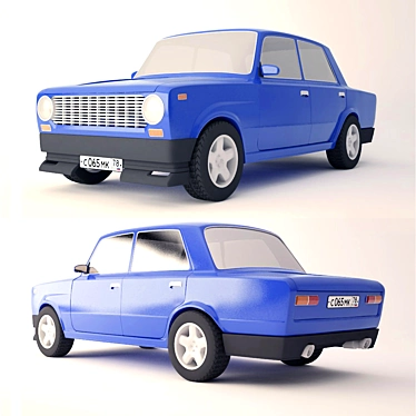 Vintage VAZ 2101: Classic Beauty 3D model image 1 