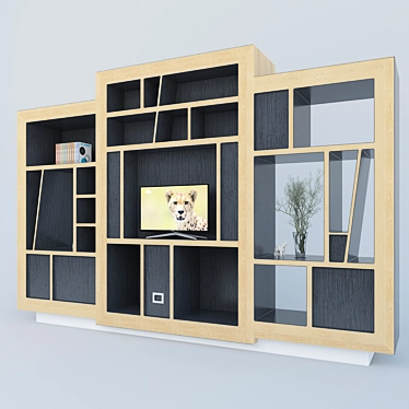 Versatile Double-Sided Shelving 3D model image 1 