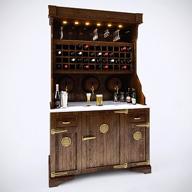  Multifunctional Bar Cabinet 3D model image 1 