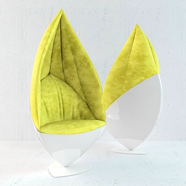 Leafy Bliss: Organic Leaf-Shaped Lounge Chair 3D model image 1 