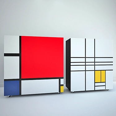 Mondrian-inspired Cappellini Masterpiece 3D model image 1 