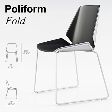 Poliform Fold: Stylish and Practical Chair 3D model image 1 