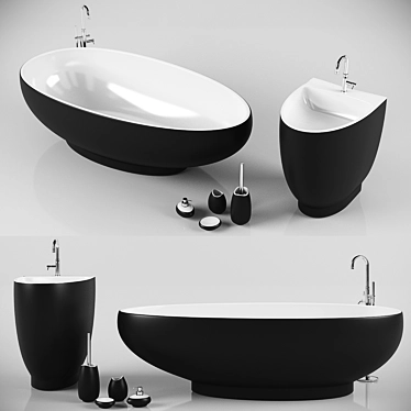 Modern Bathroom Set: Elegant and Minimalistic 3D model image 1 