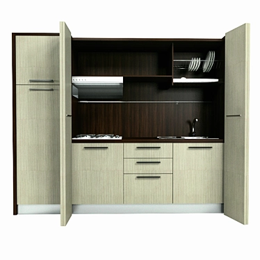 Compact Italian kitchen 3D model image 1 