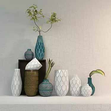 Honeycomb Linework Vases 3D model image 1 