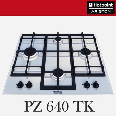 Hotpoint-ariston PZ 640 TK Gas Cooktop: Sleek Design & Versatile Cooking 3D model image 1 