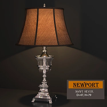 Newport 3501/T Silver Chrome Table Lamp 3D model image 1 