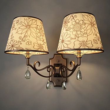 Odeon Light LIKA Sconce 2275: Elegant Brown Metal Wall Lamp 3D model image 1 