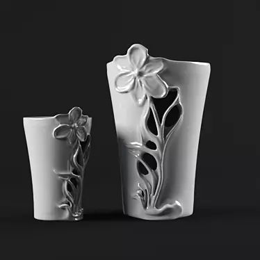 Elegant Blossom Vase 3D model image 1 