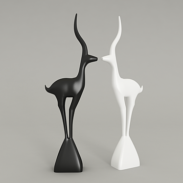 Contemporary Deer Sculpture 3D model image 1 