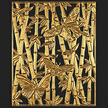 Bamboo Butterfly Bas-relief 3D model image 1 
