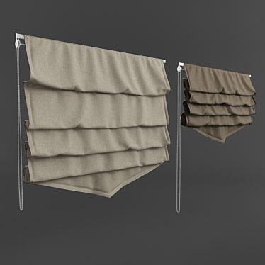 Elegant Roman Blinds with Versatile Textures 3D model image 1 