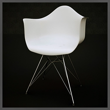 Eames Plastic Armchair Dar - Stylish, Lightweight Seating 3D model image 1 