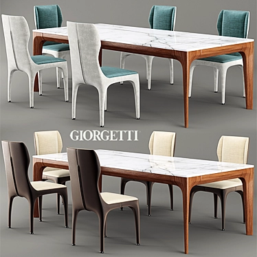 Modern Elegance: Giorgetti TICHE Chair 3D model image 1 