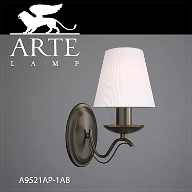 Sleek Black Sconce: Arte Lamp A9521AP 3D model image 1 