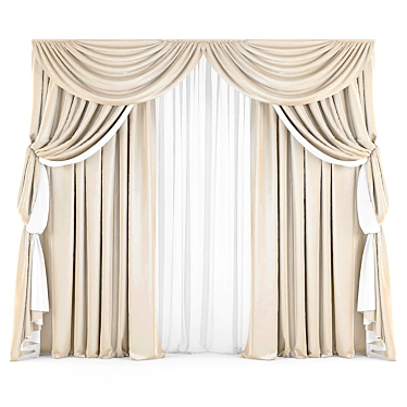 Elegant Classic Curtains 3D model image 1 