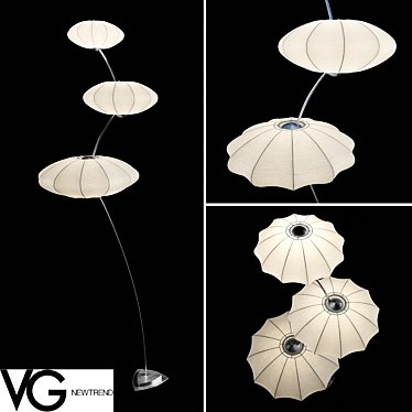 Nuvola x 3: Sleek and Stylish Floor Lamp 3D model image 1 