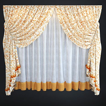 Kitchen Curtains: Ceiling-mounted, 2700mm Height 3D model image 1 