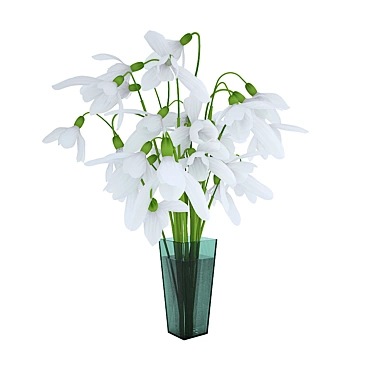 Winter Blooms: Elegant Snowdrops 3D model image 1 