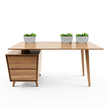 Wooden Concept Writing Desk 3D model image 1 