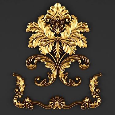 Elegant Stucco Carving 3D model image 1 