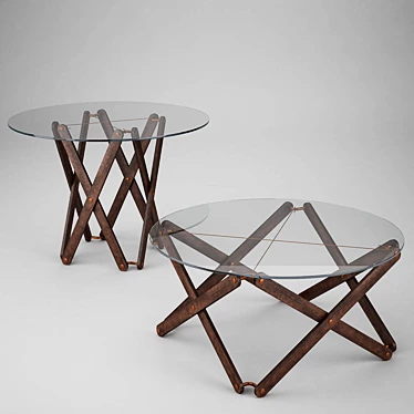 Transparent Elegance: Glass Tables 3D model image 1 