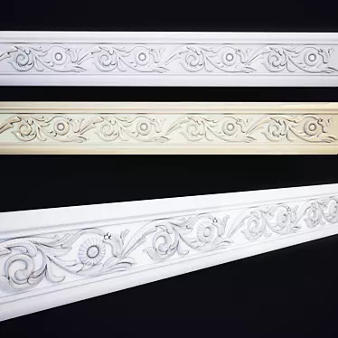 Elegant Stucco Molding P7020 3D model image 1 