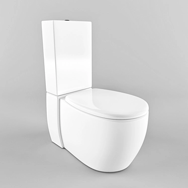 Essenza Close-Coupled Toilet: Sleek Design, Compact Size 3D model image 1 