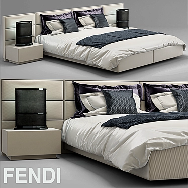 Luxury Fendi Casa Urano Bed 3D model image 1 