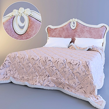 Dolce Rosa Bed: Elegant and Comfortable 3D model image 1 