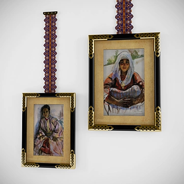 Moroccan Elegance: Hanging Decor with Corner Accents 3D model image 1 