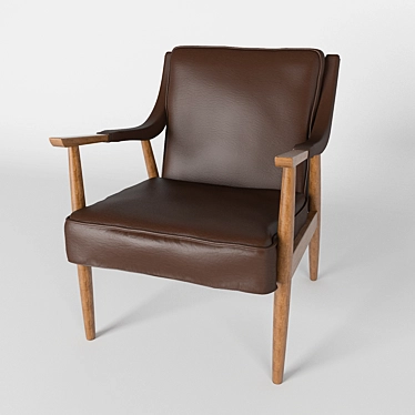 Elegant Danish Modern Lounge Chair 3D model image 1 