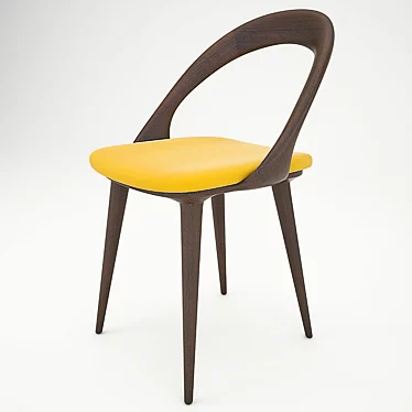 Minimalist Ester Chair: Armless Beauty 3D model image 1 