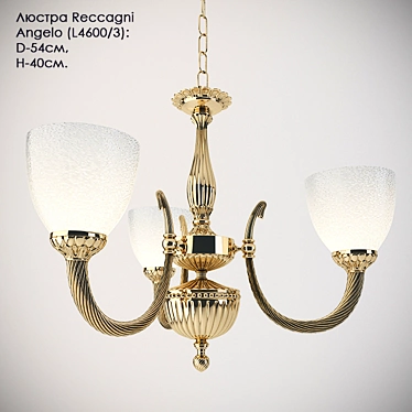 Reccagni Angelo Chandelier: Elegant Lighting Solution 3D model image 1 