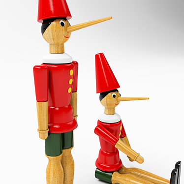 Italian Wooden Toy Pinocchio 3D model image 1 