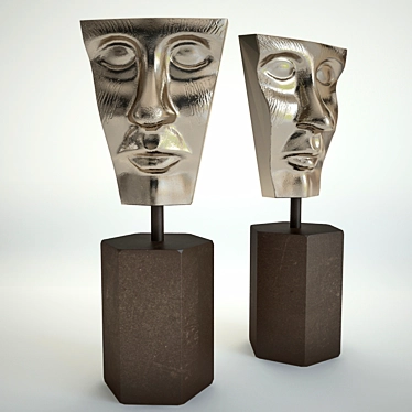 Sculptural Bookends - Fleming's Classical Elegance 3D model image 1 